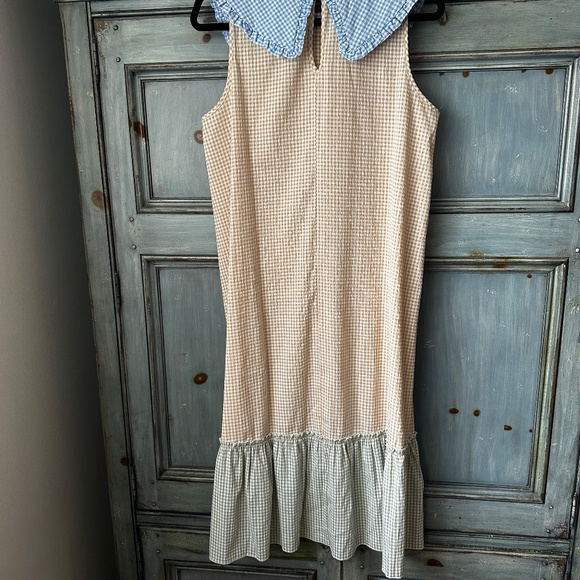 Lisa Says Gah Stevie Gingham Patchwork Midi Dress Size L - Picture 9 of 11